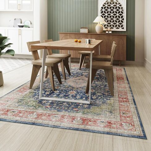 Vintage Washable Area Rugs 2x3, Small Entryway Accent Rug, Non Slip Indoor Entrance Throw Carpet, Distressed Low Pile Door Mat for Kitchen Bathroom Bedroom Living Room Front Porch, Grey in Kuwait