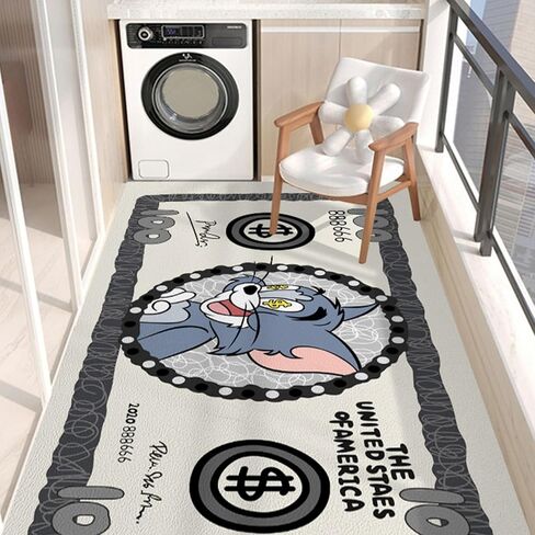 HSFHHI Tom Cat Themed Rug-Unique Tom Cat Pattern, Non-Slip & Washable for Living Room, Kitchen, and Bedroom (23x47 inches) in Saudi Arabia