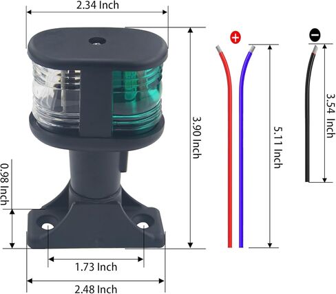 ضوء ملاحة ثلاثي الألوان LED لتركيب القارب الثابت 12 فولت 3.9 بوصة in Kuwait