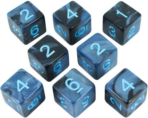 النرد الرمادي والأزرق - مجموعة 8 D6 - "سيد العاصفة" in Kuwait