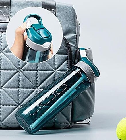 25oz Water Bottle with Clip Handle, Water Bottles with Locking Lid, Travel Plastic Water Bottle,Water Bottle with Straw, and Sports Tritan water bottle - Black in Saudi Arabia