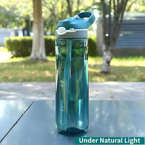 25oz Water Bottle with Clip Handle, Water Bottles with Locking Lid, Travel Plastic Water Bottle,Water Bottle with Straw, and Sports Tritan water bottle - Black in Saudi Arabia