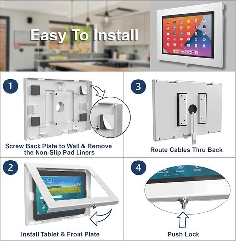 حافظة معدنية بقفل أمان من TABcare لجهاز Apple iPad 7 10.2" 2019، iPad 8 2020، iPad 9 2021 Tablet للكشك، POS، المتجر، شاشة العرض (أسود، iPad 7/8/9 10.2) in Kuwait