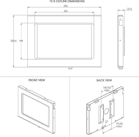حافظة معدنية بقفل أمان من TABcare لجهاز Apple iPad 7 10.2" 2019، iPad 8 2020، iPad 9 2021 Tablet للكشك، POS، المتجر، شاشة العرض (أسود، iPad 7/8/9 10.2) in Kuwait