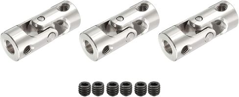 DMiotech 3 Pack 3.175mm to 4mm Rotatable Universal Steering Shaft U Joint Coupler L23 x D9 Coupler Connector W Screw for 3D Printer, CNC Machine in Saudi Arabia
