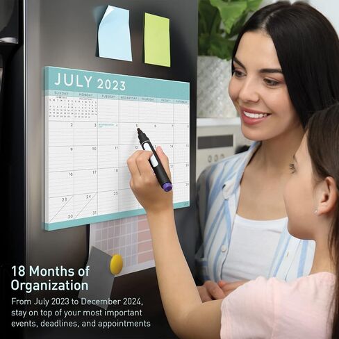 S&O Teal 2024 Magnetic Fridge Calendar Runs from Now to December 2024 - Tear-Off Refrigerator Calendar to Track Events & Appointments - Magnetic Calendar for Fridge for Easy Planning - 8"x10" in. in Saudi Arabia