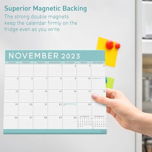 S&O Teal 2024 Magnetic Fridge Calendar Runs from Now to December 2024 - Tear-Off Refrigerator Calendar to Track Events & Appointments - Magnetic Calendar for Fridge for Easy Planning - 8"x10" in. in Saudi Arabia