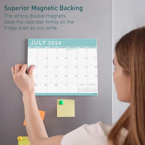 S&O Teal 2024 Magnetic Fridge Calendar Runs from Now to December 2024 - Tear-Off Refrigerator Calendar to Track Events & Appointments - Magnetic Calendar for Fridge for Easy Planning - 8"x10" in. in Saudi Arabia