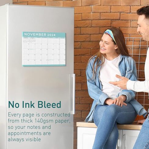 S&O Teal 2024 Magnetic Fridge Calendar Runs from Now to December 2024 - Tear-Off Refrigerator Calendar to Track Events & Appointments - Magnetic Calendar for Fridge for Easy Planning - 8"x10" in. in Saudi Arabia