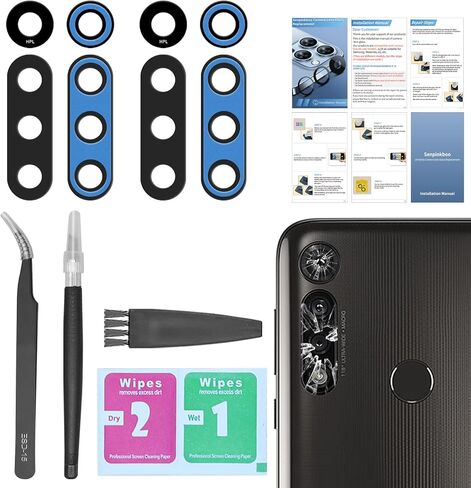 قطعتان من زجاج عدسة الكاميرا الخلفية Senpinkboo بديلة لهاتف Motorola Moto G Power 2020 XT2041-4، XT2041-6 6.4 بوصة مع لاصق مثبت مسبقًا، تتضمن مجموعة أدوات إصلاح + دليل التثبيت in Saudi Arabia