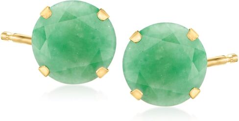 Ross-Simons 8mm Jade Martini Stud Earrings in 14kt Yellow Gold in Saudi Arabia