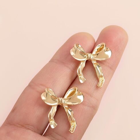 Gold Bow Earrings for Women Pearl Bow Dangle Earrings Silver Bow Stud Earrings Ribbon Earrings Gold Silver Bow Jewelry Earrings Bow Earring Studs in Saudi Arabia