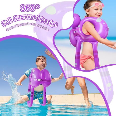 Swim Vest Floaties for Kids, Augot Toddler Pool Float Learn to Swim Trainer Life Jacket with Adjustable Safety Buckle & 3 Airbags for 3 4 5 6 7 Years Old Boys and Girls, Loads up to 110 lb in Saudi Arabia