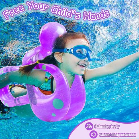 Swim Vest Floaties for Kids, Augot Toddler Pool Float Learn to Swim Trainer Life Jacket with Adjustable Safety Buckle & 3 Airbags for 3 4 5 6 7 Years Old Boys and Girls, Loads up to 110 lb in Saudi Arabia