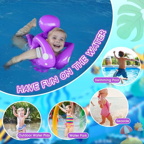 Swim Vest Floaties for Kids, Augot Toddler Pool Float Learn to Swim Trainer Life Jacket with Adjustable Safety Buckle & 3 Airbags for 3 4 5 6 7 Years Old Boys and Girls, Loads up to 110 lb in Saudi Arabia