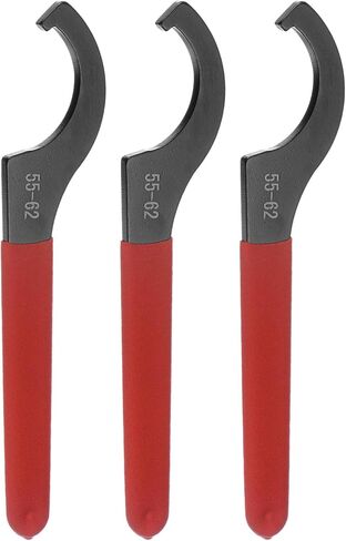 uxcell 3pcs C Hook Spanner Wrench for Lathe Clamping 28-32mm Collet Chuck Nut with Red Non-slip Handle in Saudi Arabia
