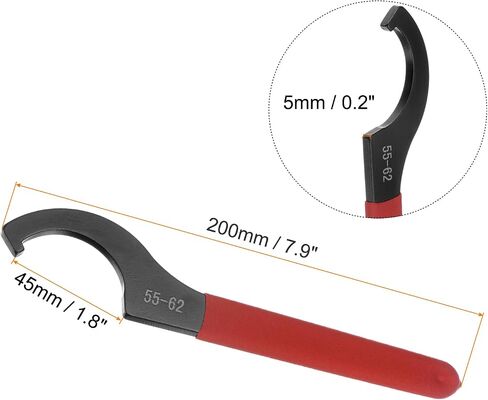 uxcell 3pcs C Hook Spanner Wrench for Lathe Clamping 28-32mm Collet Chuck Nut with Red Non-slip Handle in Saudi Arabia