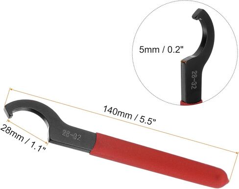 uxcell 3pcs C Hook Spanner Wrench for Lathe Clamping 28-32mm Collet Chuck Nut with Red Non-slip Handle in Saudi Arabia