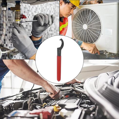uxcell 3pcs C Hook Spanner Wrench for Lathe Clamping 28-32mm Collet Chuck Nut with Red Non-slip Handle in Saudi Arabia
