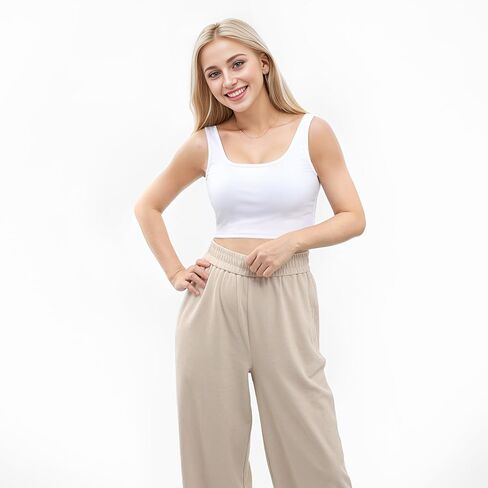 قمصان بدون أكمام للسيدات بدون أكمام ومضلعة بدون خياطة للتمرين واليوجا كاجوال بدون أكمام in Kuwait