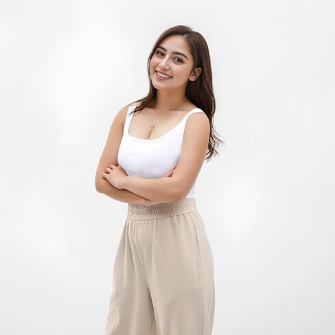 قمصان بدون أكمام للسيدات بدون أكمام ومضلعة بدون خياطة للتمرين واليوجا كاجوال بدون أكمام in Kuwait