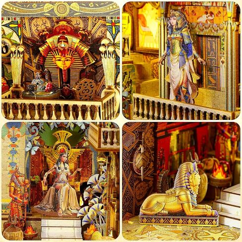 Sutinban DIY Book Nook Kit مع صندوق الموسيقى، لغز خشبي ثلاثي الأبعاد مع ضوء LED، ديكور رف كتب لبيت الدمى للمراهقين والبالغين (تتبع المدينة الغامضة) in Kuwait