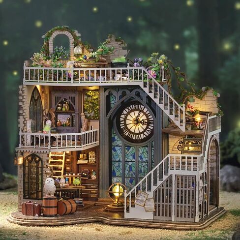 hvmabeck Book Nook Kits for Adults DIY Miniature Kit with LED Light for Desk Library Bookshelf Decoration 3D Wooden Puzzle Booknook Model Kits for Adults to Build Gifts (Chinese booknook) in Saudi Arabia