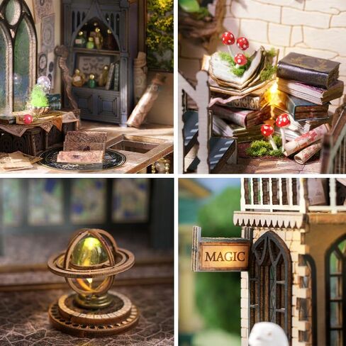 hvmabeck Book Nook Kits for Adults DIY Miniature Kit with LED Light for Desk Library Bookshelf Decoration 3D Wooden Puzzle Booknook Model Kits for Adults to Build Gifts (Chinese booknook) in Saudi Arabia
