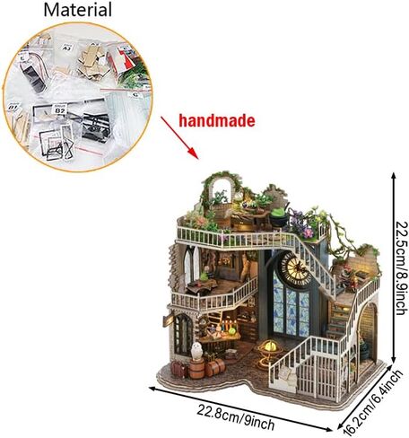 hvmabeck Book Nook Kits for Adults DIY Miniature Kit with LED Light for Desk Library Bookshelf Decoration 3D Wooden Puzzle Booknook Model Kits for Adults to Build Gifts (Chinese booknook) in Saudi Arabia