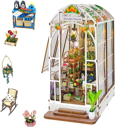 hvmabeck Book Nook Kits for Adults DIY Miniature Kit with LED Light for Desk Library Bookshelf Decoration 3D Wooden Puzzle Booknook Model Kits for Adults to Build Gifts (Chinese booknook) in Saudi Arabia