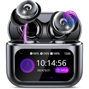 2026 Sleep Earbuds Bluetooth 5.4 in Ear Smart Touch Screen Ear Buds, 48H Playtime Mini Sleep Headphones Small Design for Side Sleepers, 5 EQ Modes, Crystal-Clear Calls, IPX7 Waterproof Earphones Black in Saudi Arabia