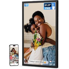 FRAMEO 21.5 Inch Touchscreen Large Digital Photo Frame, 1920x1080 WiFi Digital Picture Frame 32GB, Security Share Photo/Video via APP, USB/Mirco SD, Easy Set Up, Gifts for Mom in Saudi Arabia