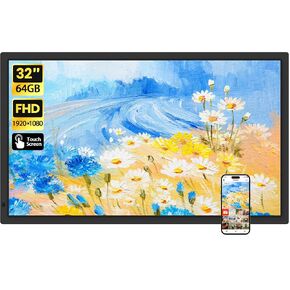 BIGASUO 15.6" Digital Picture Frame, 64GB WiFi Digital Frame Frameo with 1920x1080 FHD IPS Touch Screen, Share Photos Videos via Frameo App, Support SD/USB Drive, Best Gifts for Parents/Grandparents in Saudi Arabia