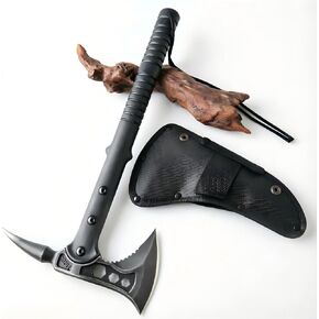 15.1" Camping Axe, Survival Throwing Hatchet with Sheath, Tactical Tomahawk with Spike, Nylon Fiber Handle for Outdoor Survival Hiking Camping (Tomahawk with Blade) in Saudi Arabia