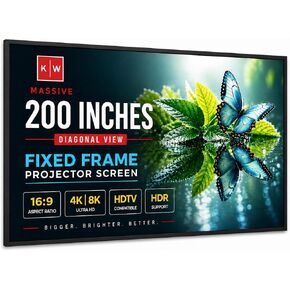 Fixed Frame Projector Screen - Matte 100 inch - Hang on Wall - 4K - 8K Ultra HD, HDTV, HDR & Active 3D, Ultra Short Throw - 16:9 Format in Saudi Arabia