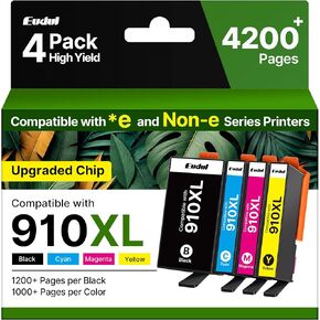 Remanufactured 910XL Ink Cartridges for HP Printers Black Color, 4 Pack | Compatible with HP+, High Page, Work for OfficeJet Pro 8025e 8025 8028e 8028 8035e 8035 OfficeJet 8015e 8022e 8015 in Saudi Arabia