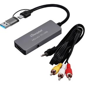 USB Video Capture Adapter, VHS to Digital Converter,Video Capture Card for VHS,RCA,HI9,hdmi for Video Streaming Convert VHS/DVD to Digital Format, RCA/S-Video/HDMI Input Optimized Version in Kuwait