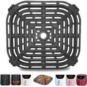 Air Fryer Grill Pan for Chefman 6QT Paris Hilton 6 Quart 8 in 1 Air Fryer, 8.85×8.2'' Food Grade Nonstick Replacement Rack Parts Tray Grill Crisper Plate for Paris Hilton Air Fryer, Dishwasher Safe in Kuwait