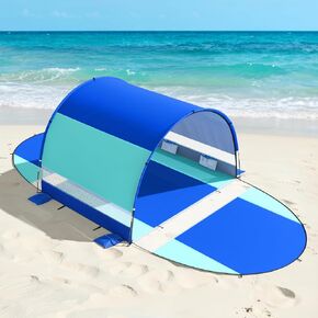 Rhino Valley Beach Tent with Double Zippered Doors for 3-4 People | Beach Tent Sun Shelter with UPF50+ UV Protection, Beach Canopy Portable Storage Bag for Beach Camping Fishing in Saudi Arabia