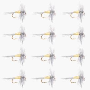 PMD 12 Pack – Premium Hand Tied Dry Flies for Fly Fishing – Realistic Pale Morning Dun Mayfly Pattern – High Floating, Hatch-Matching Trout Fly Set in Kuwait
