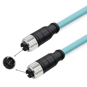 3.28ft M12 8 Pin X Code Female to Female Industrial Ethernet Cable, IP67 Waterproof High Flex Cat7 Shielded Field Wireable Cable Assembly for Automation Application 26AWG 1Meter in Saudi Arabia
