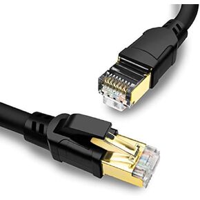 Yauhody CAT8 Ethernet Cable 65FT, High Speed 40Gbps 2000MHz SFTP Internet Network LAN Wire Cables with Gold Plated RJ45 Connector for Router, Modem, PC, Switches, Hub, Laptop, Gaming (65ft,Black) in Saudi Arabia