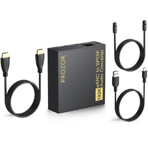 PROZOR HDMI eARC/ARC to Optical Audio Adapter, eARC Audio Extractor | Supports PCM 2.0, Dolby 5.1, DTS 5.1 Audio Formats, eARC Audio Extractor for TV to Soundbar Amplifier Home Theater in Kuwait