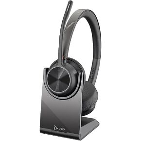 Poly - Voyager 4320 UC Wireless Headset (Plantronics) - Headphones with Boom Mic - Connect to PC/Mac via USB-A Bluetooth Adapter, Cell Phone via Bluetooth - Works with Teams, Zoom & More | Boom Mic, Connect to PC/Mac via USB-A Bluetooth Adapter, Cell Phon in Saudi Arabia