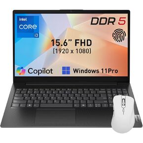 Lenovo V15 Gen 5 15.6" FHD Business Laptop, 16GB DDR5 RAM, 512GB Storage | Intel Core i3 6-core (>R3 7320U), W11 Pro, AI Copilot Key, Webcam w/Shutter, Security Chip Discrete TPM 2.0, Black, w/ Mouse in Saudi Arabia