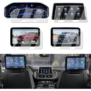 واقي شاشة ECOZEN 2027 Chevy Traverse - 4 قطع Nano Film [ملاحة 17.7 بوصة + شاشة لوحة القيادة 11 بوصة] لملحقات 2024-2026 2027 Traverse & 2024-2026 Silverado EV in Kuwait