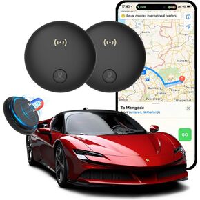 GPS Tracker for Vehicles, 2 Pack Magnetic Hidden GPS Tracker (iOS Only) | for Vehicles No Subscription Life Car Tracker Device Hidden Magnetic Waterproof for iOS Locate - Black in Saudi Arabia