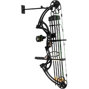 Hold Up Displays Bow Hanger, Compound Bow Wall Mount, Safely Stores and Vertically Displays Two Bows, Made in USA in Kuwait