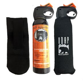 UDAP Pepper Power 12VHP Safety Orange Bear Spray Self Defense Deterrent with Hip Holster and Belt for Camping, Hiking, Fishing, Powerful Blast Pattern, 30 feet Fog Barrier, 7.9 oz in Saudi Arabia