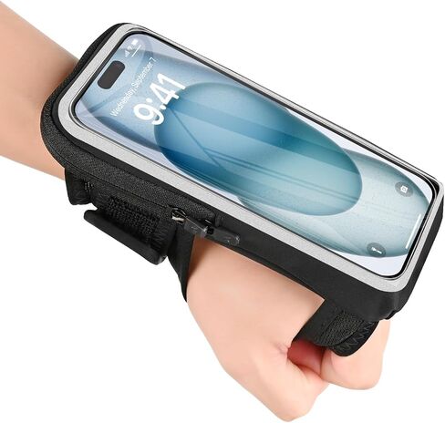 Phone Holder for Running, Wristband Frearm Band for iPhone Pro Max Plus SE (16/15/14/13/12/11/X/XR) Galaxy S24/S23/S22/S21, Waterproof Running Accessories with Adjustable Strap & Card Slot in Saudi Arabia